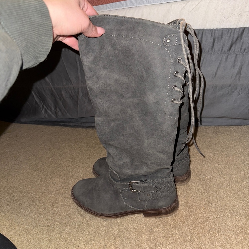 XOXO Charcoal Over the Knee Boots